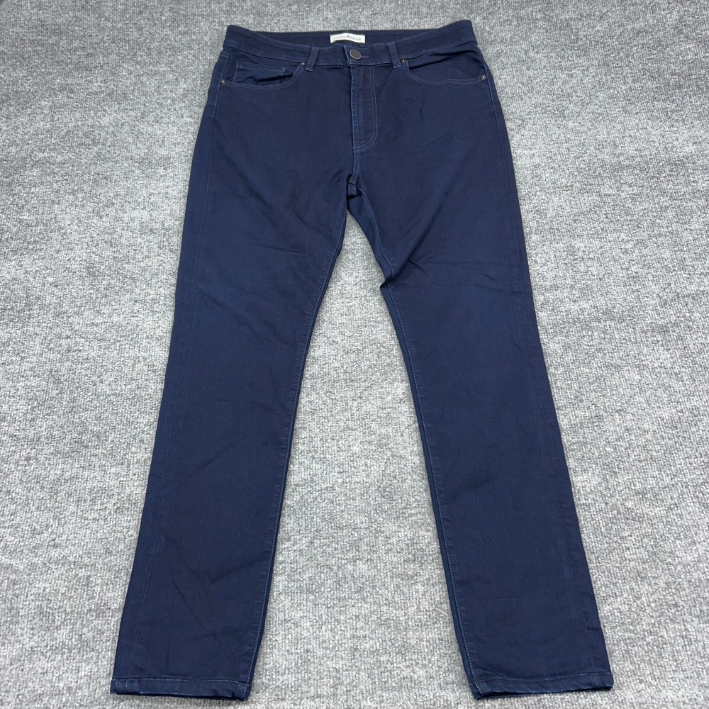 Monfrere Jeans Men 34X30 Blue Denim Stretch Greyson Skinny Fit Garment Dyed Dark
